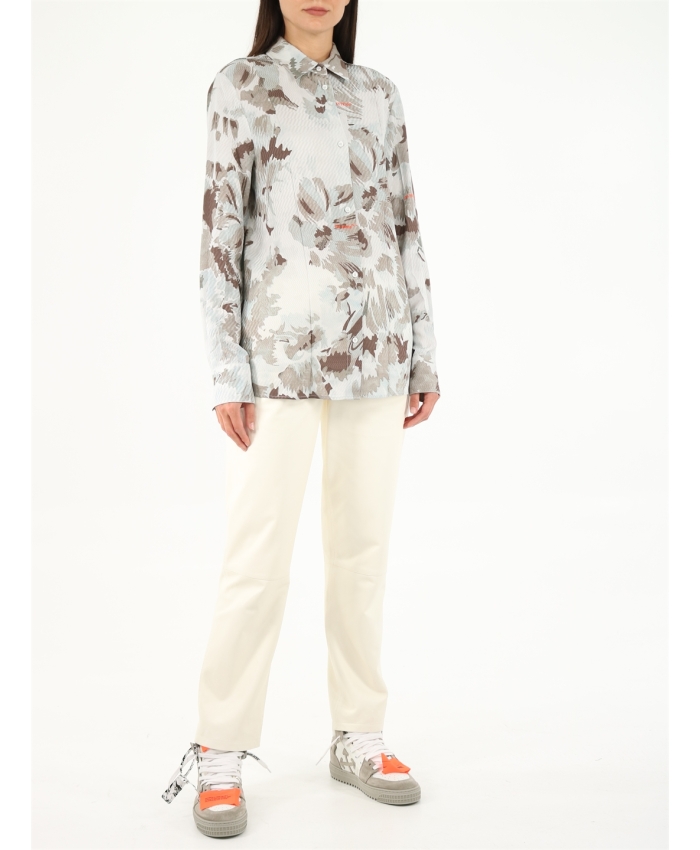 OFF WHITE - Shirt with floral pattern