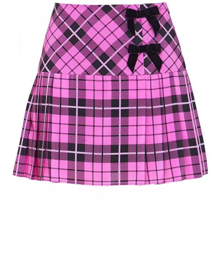 ALESSANDRA RICH - Pink tartan miniskirt