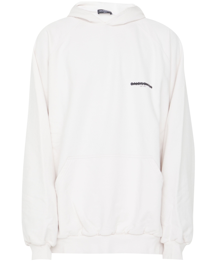 BALENCIAGA - White hoodie with logo
