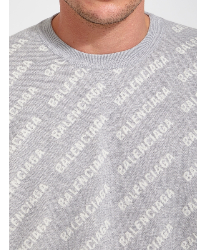 BALENCIAGA - Grey jumper with logo