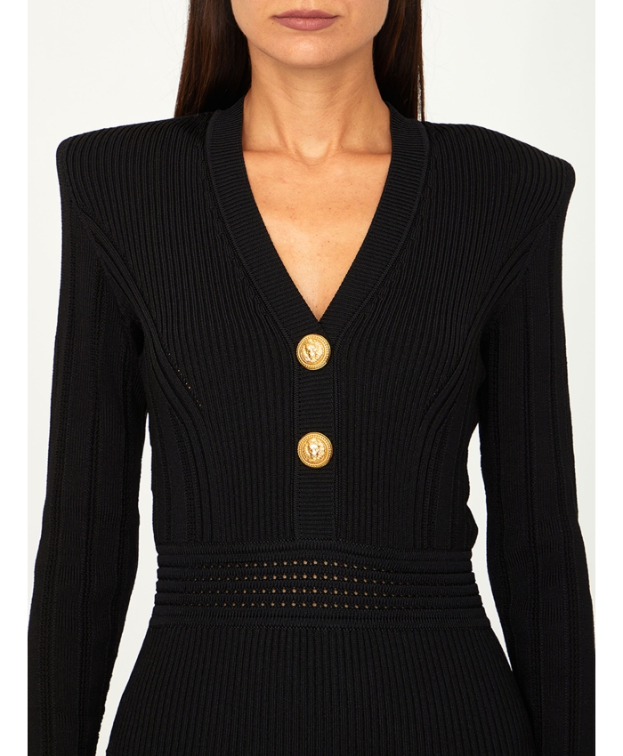 BALMAIN - Black knit dress