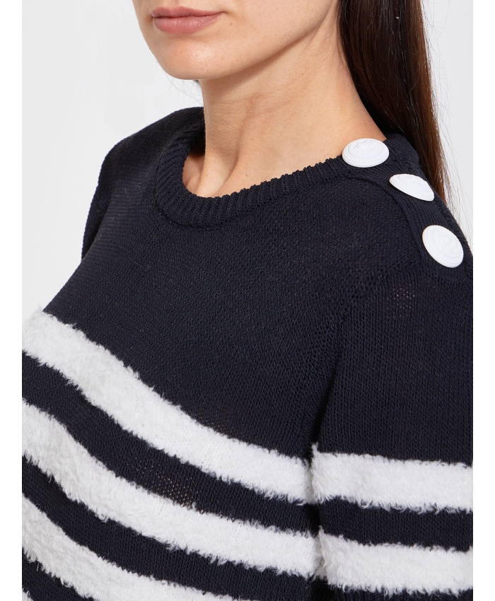 BALMAIN - Striped knit t-shirt