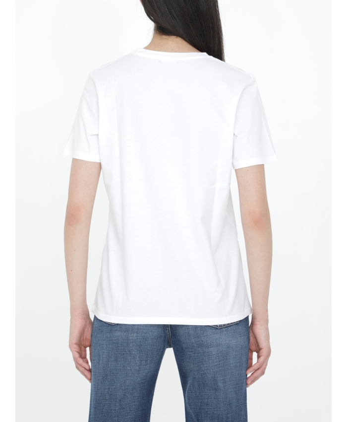 BALMAIN - T-shirt bianca con logo nero