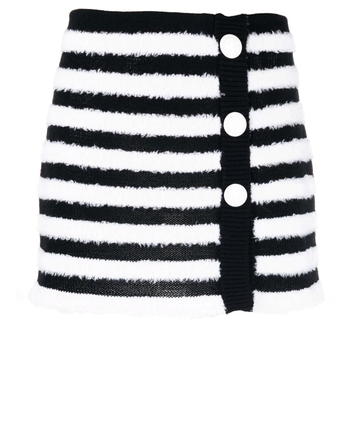 BALMAIN - Striped knitted miniskirt