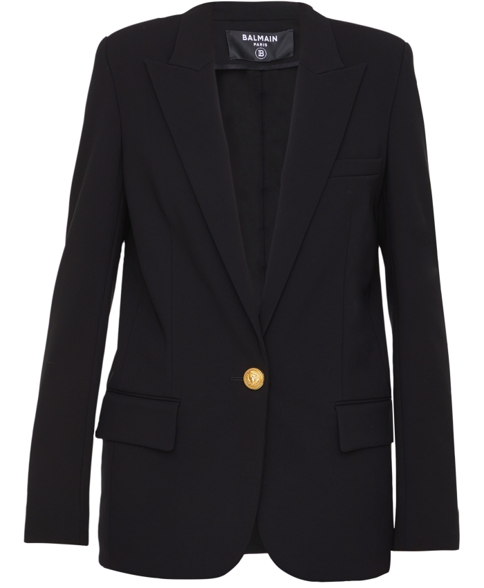 BALMAIN - Single-breasted black jacket