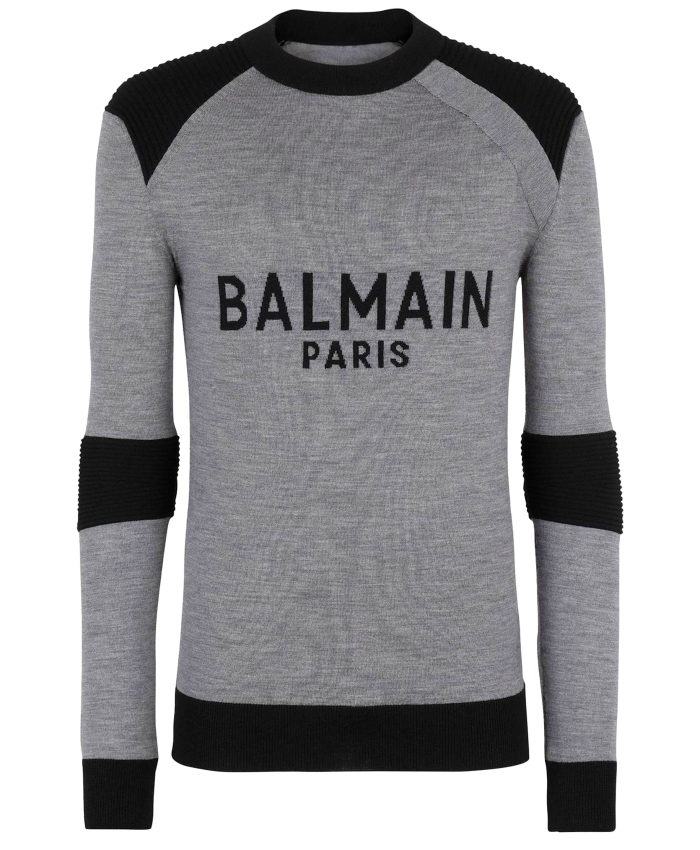 BALMAIN - Maglia in lana con logo