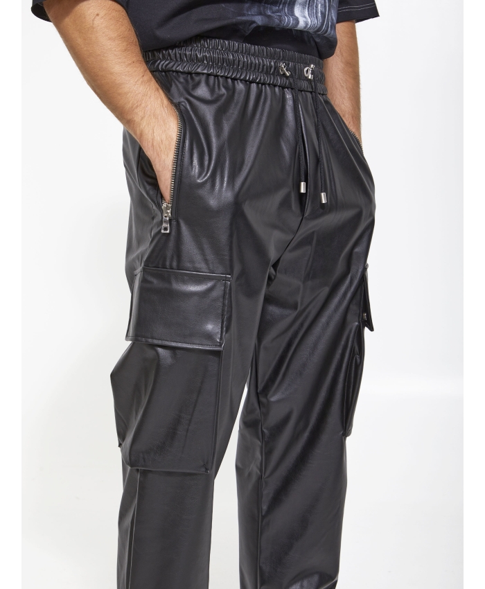 BALMAIN - Faux leather cargo pants