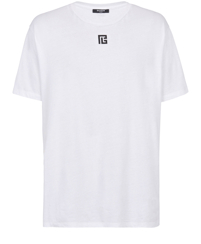 BALMAIN - White t-shirt with logo