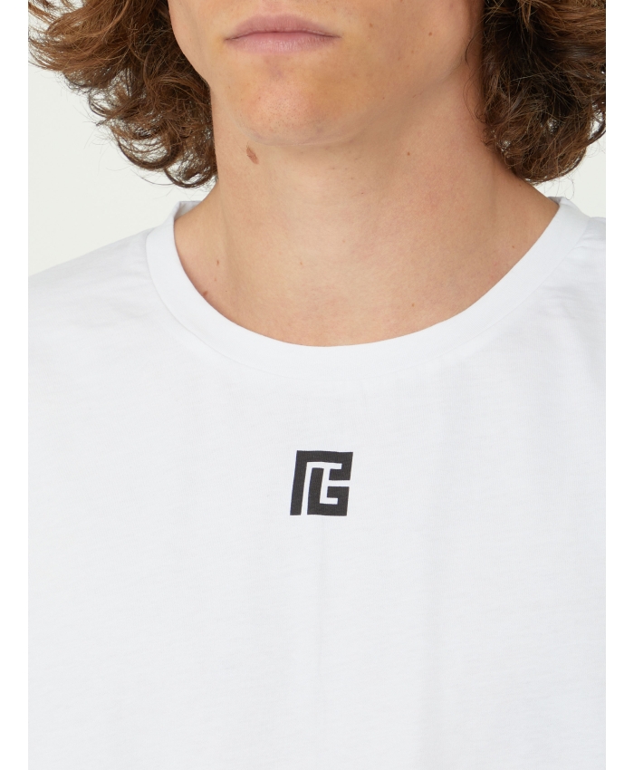 BALMAIN - T-shirt bianca con logo