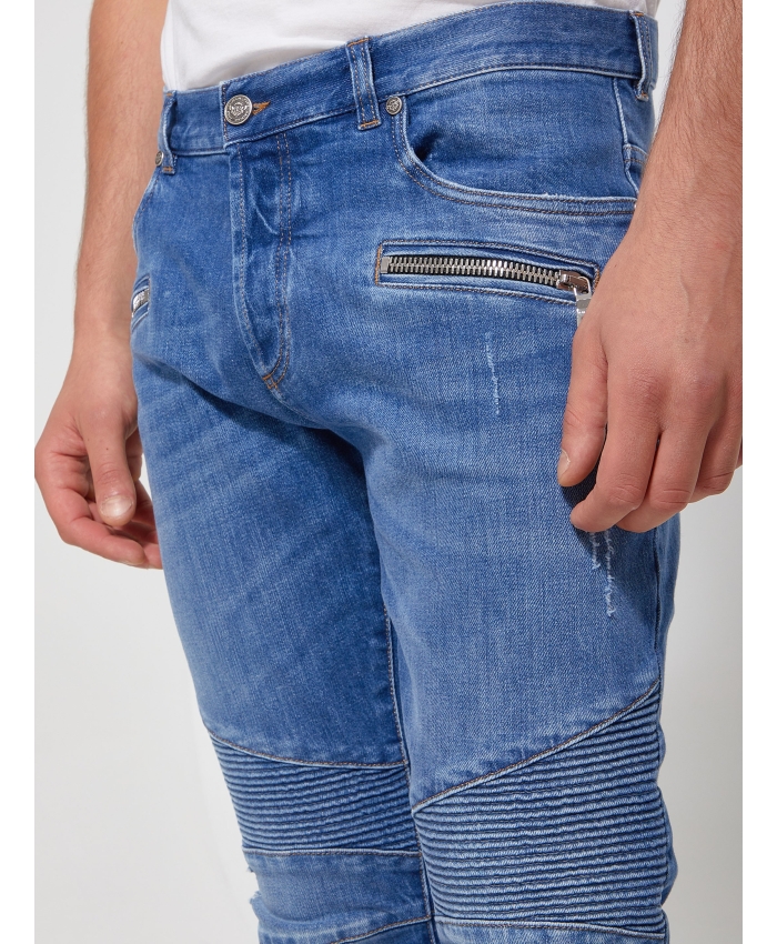 BALMAIN - Jeans in denim blu