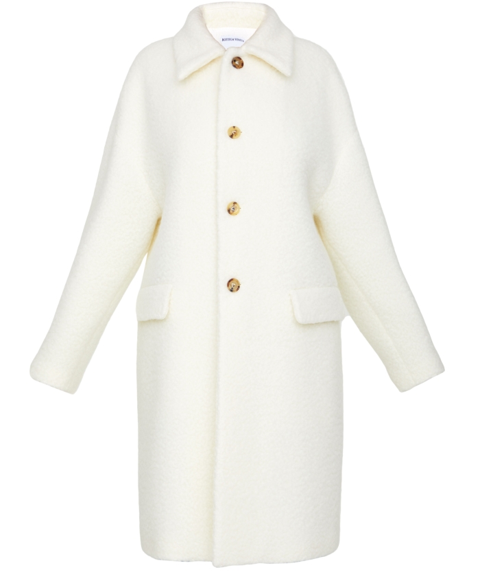 BOTTEGA VENETA - Single-breasted white coat