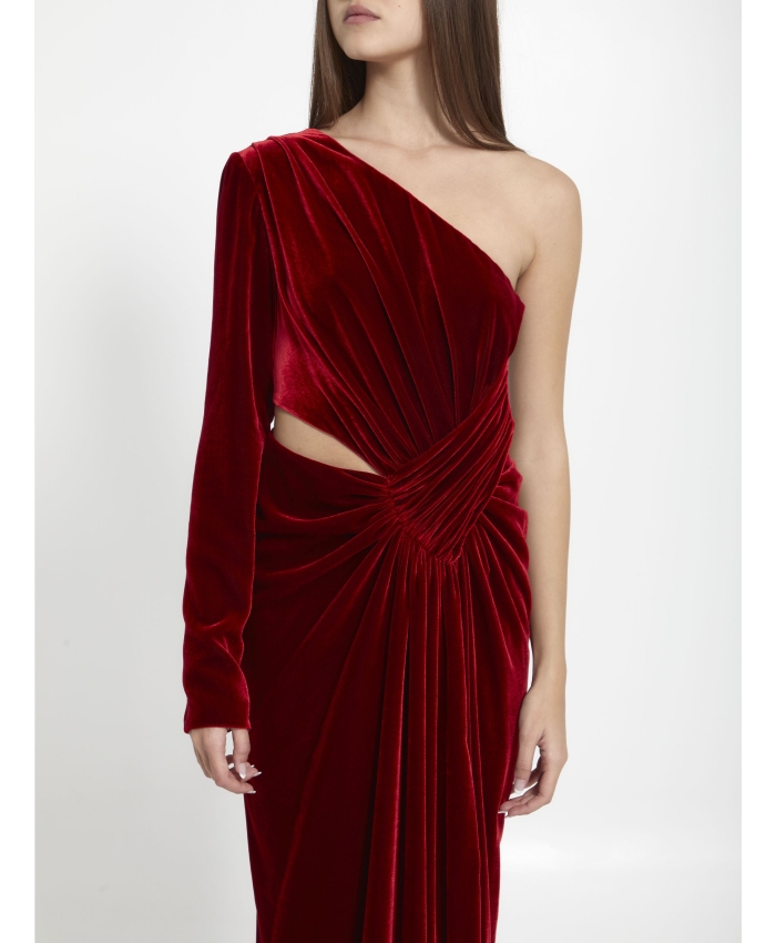 COSTARELLOS - Red velvet dress