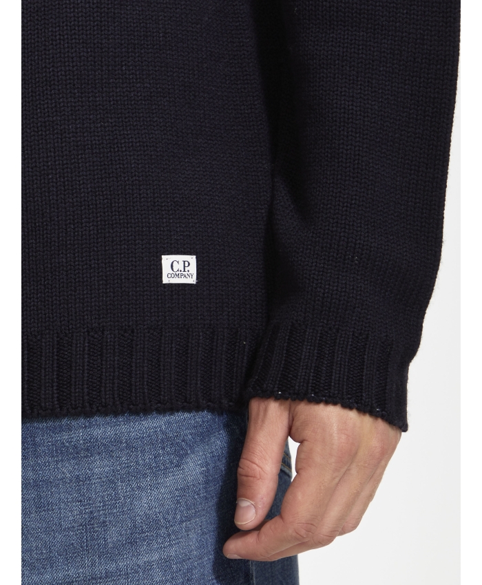 CP COMPANY - Blue merino wool jumper