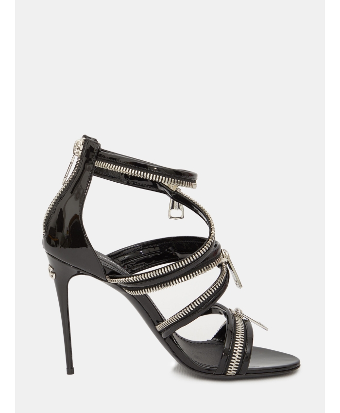 DOLCE&GABBANA - Leather sandals with zippers