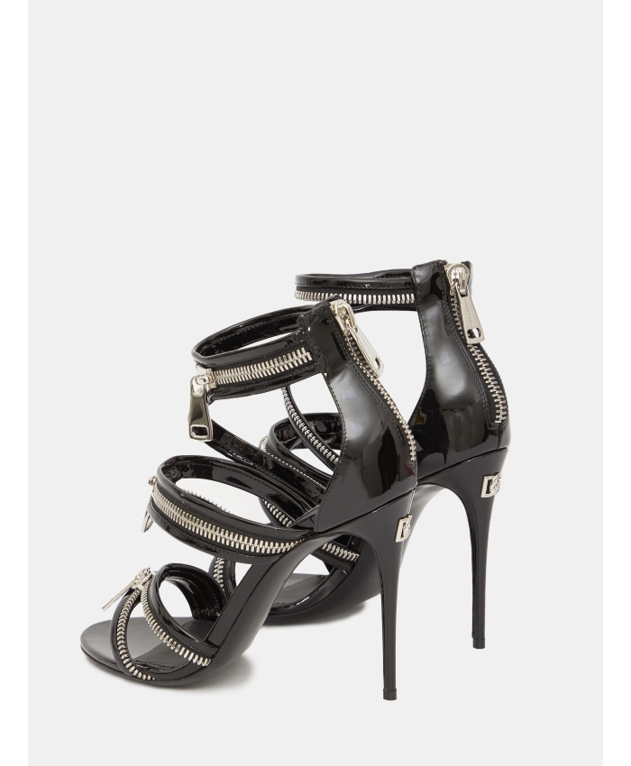 DOLCE&GABBANA - Leather sandals with zippers