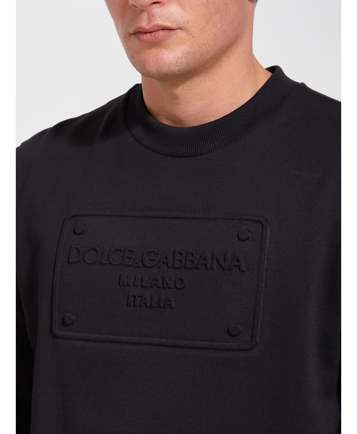DOLCE&GABBANA - Black sweatshirt with logo
