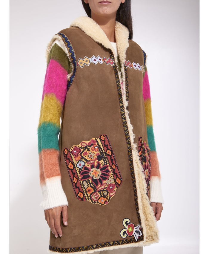 ETRO - Embroidered shearling vest
