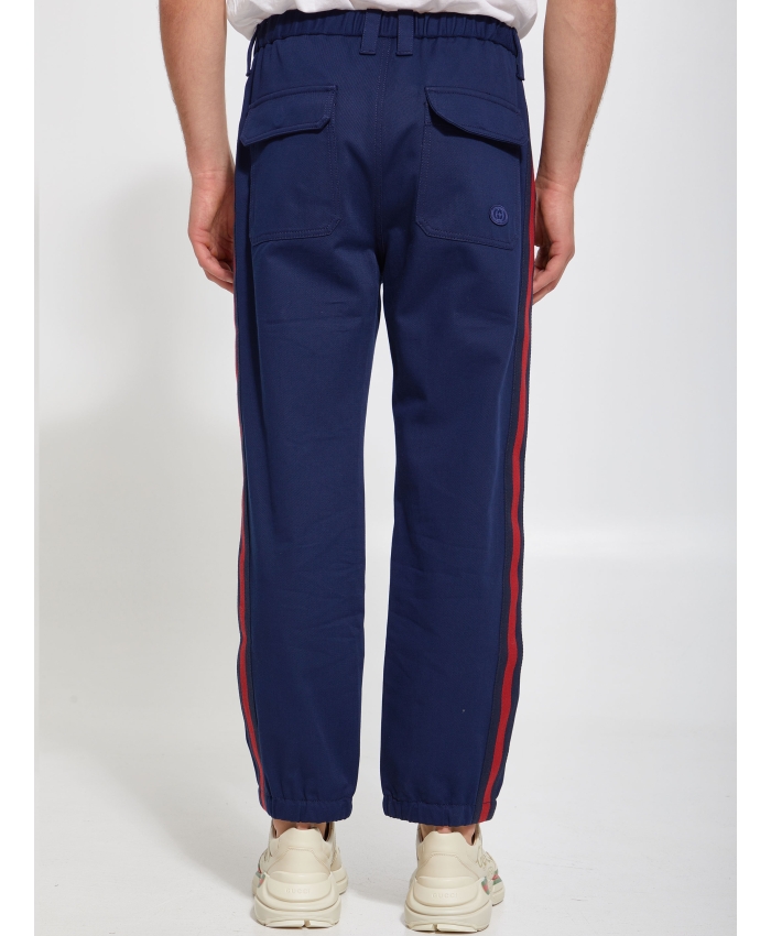 GUCCI - Blue cotton trousers