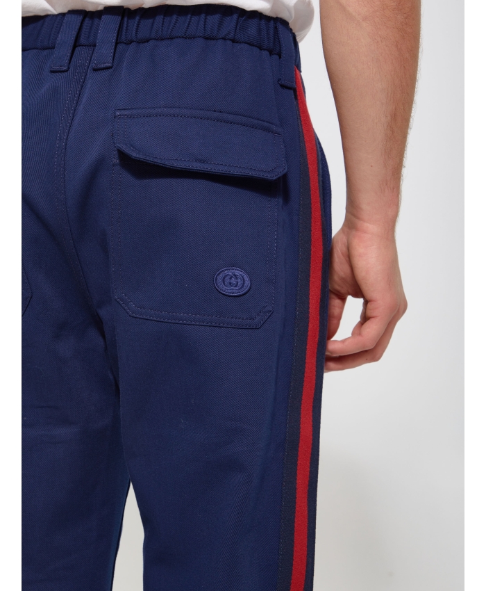 GUCCI - Pantaloni in cotone blu