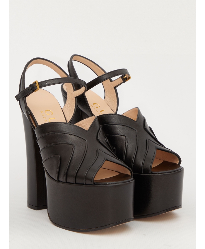 GUCCI - Leather platform sandals