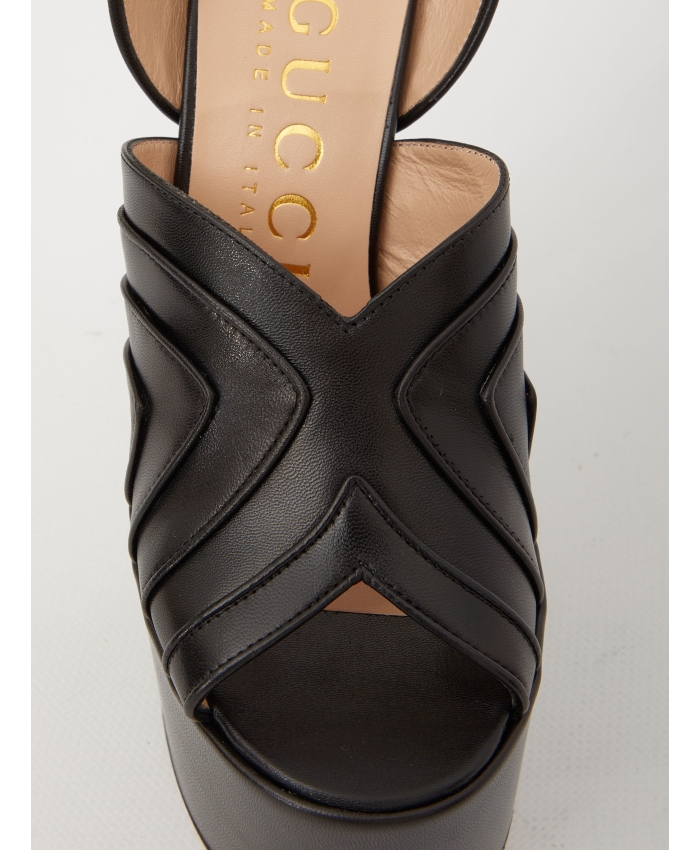 GUCCI - Leather platform sandals