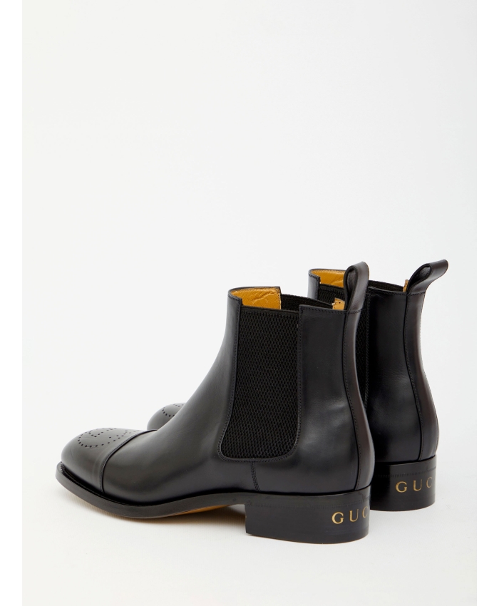GUCCI - Black leather ankle boots