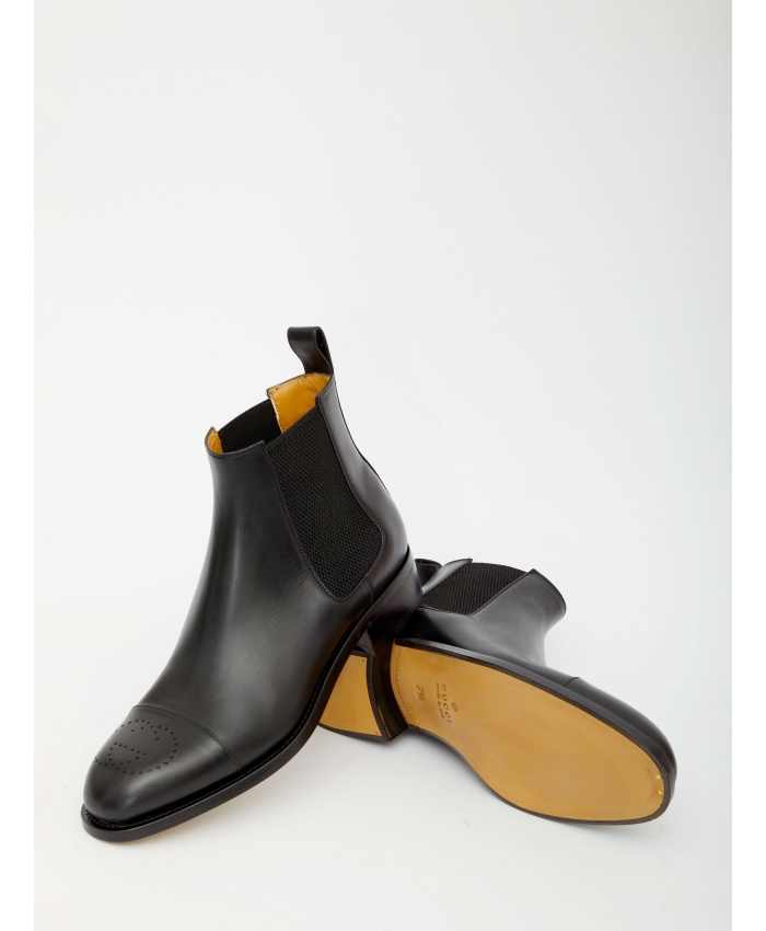 GUCCI - Black leather ankle boots