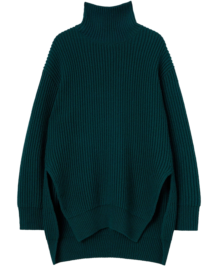 JIL SANDER - Green wool sweater