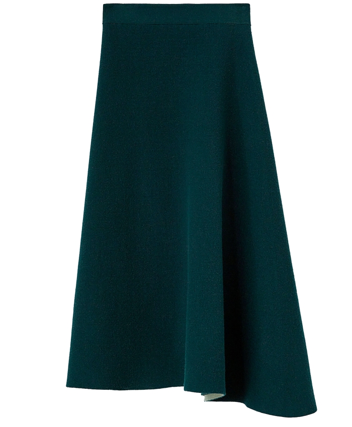 JIL SANDER - Asymmetrical green skirt
