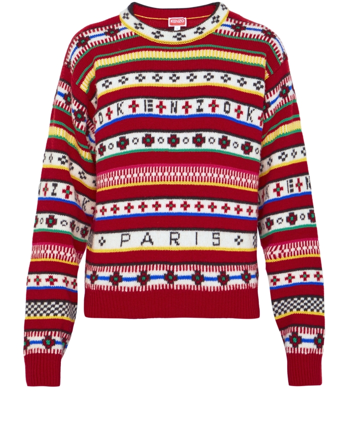 KENZO - Red embroidered jumper