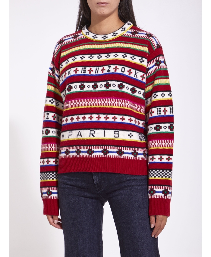 KENZO - Red embroidered jumper