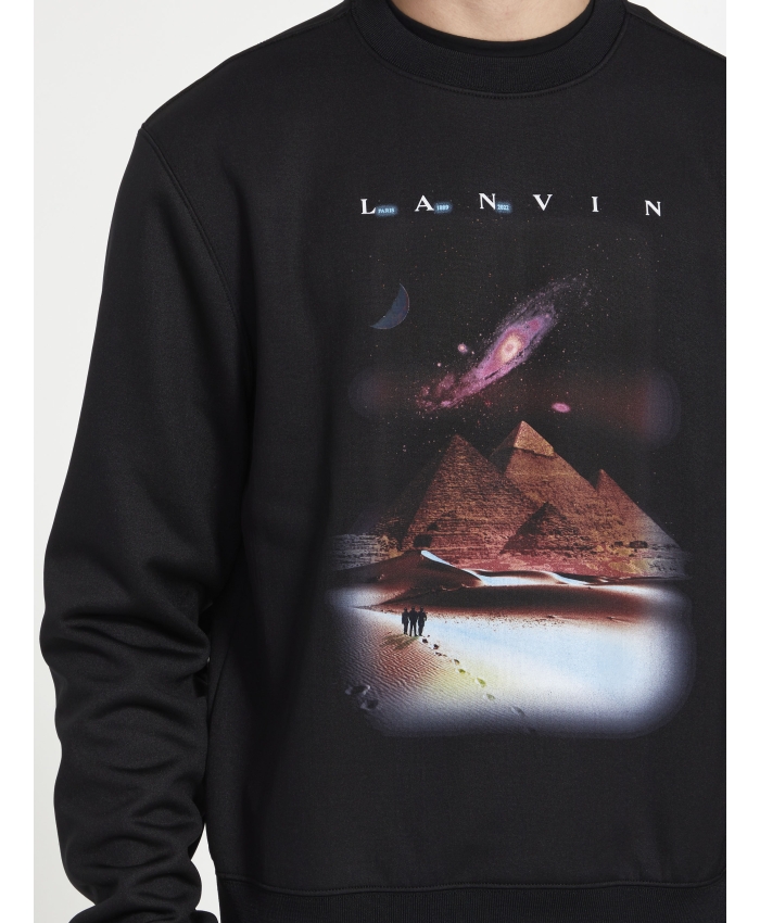 LANVIN - Printed black sweatshirt