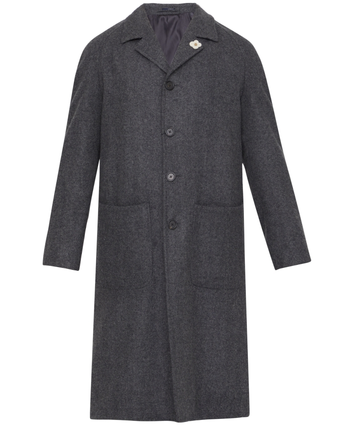 LARDINI - Herringbone wool coat