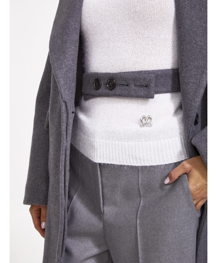 LOEWE - Grey wool coat