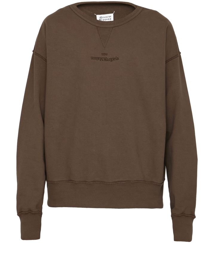 MAISON MARGIELA - Brown cotton sweatshirt