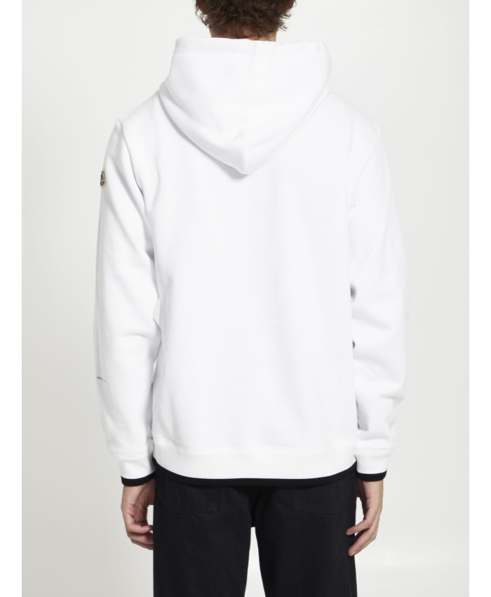 MONCLER FRAGMENT - White hoodie with logo