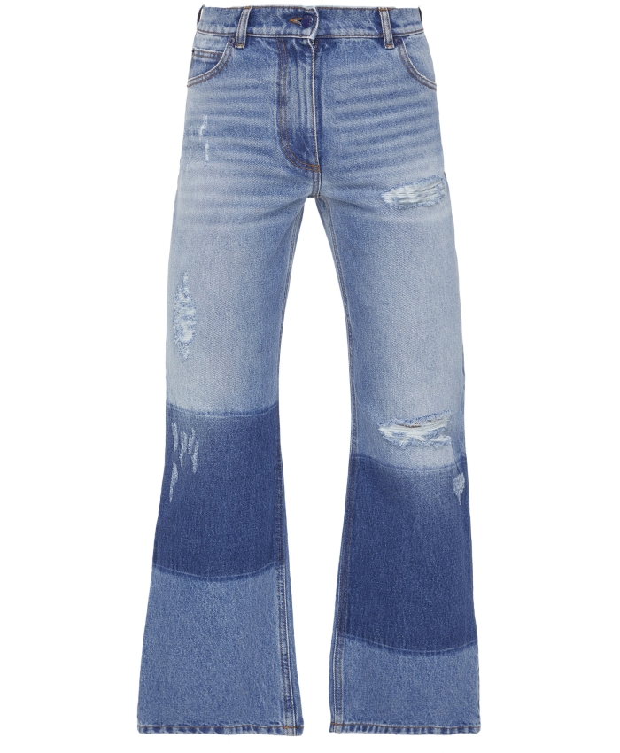 MONCLER PALM ANGELS - Blue denim jeans