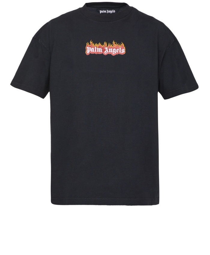 PALM ANGELS - T-shirt nera con logo