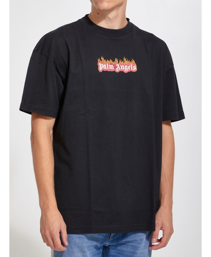 PALM ANGELS - Black t-shirt with logo