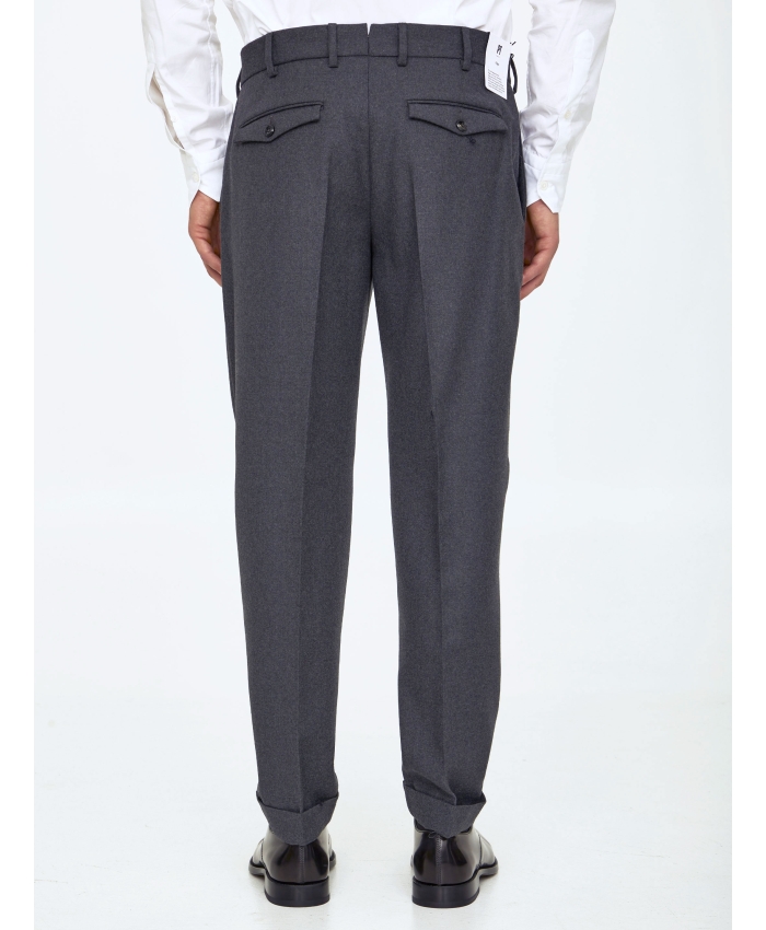 PT TORINO - Anthracite wool trousers
