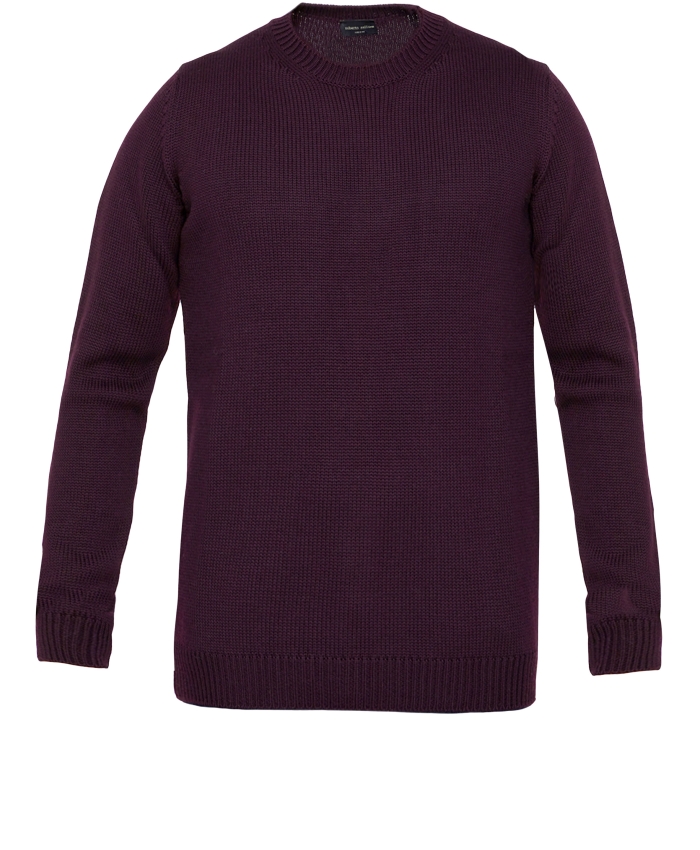 ROBERTO COLLINA - Bordeaux merino wool sweater