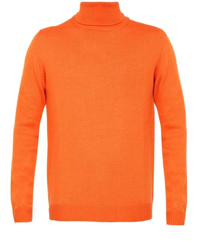 ROBERTO COLLINA - Orange merino wool turtleneck