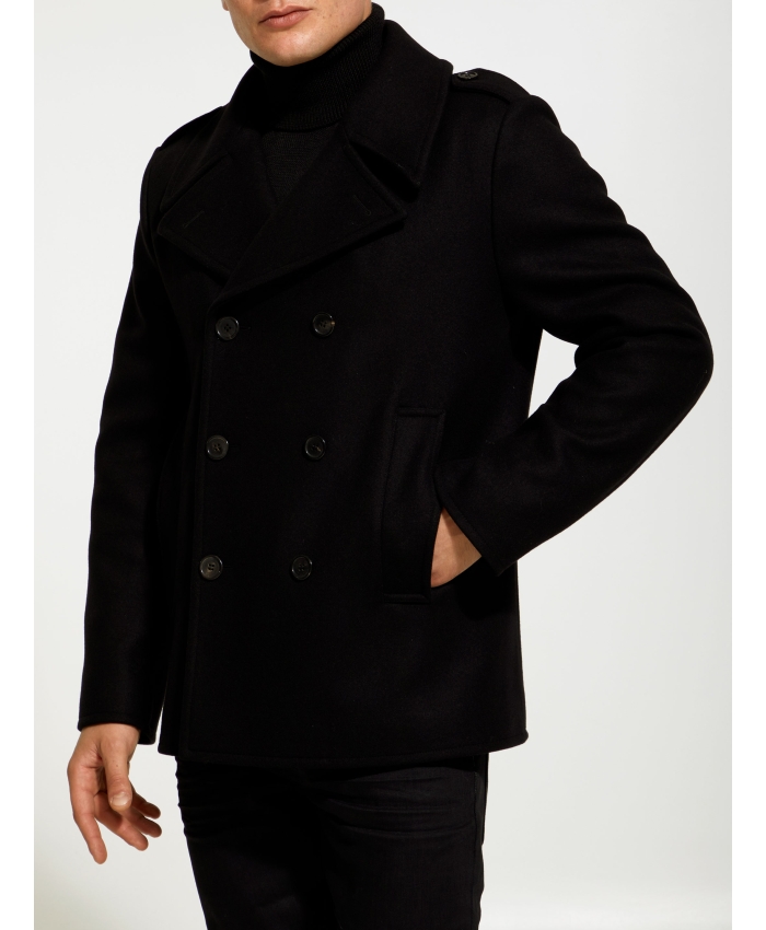 SAINT LAURENT - Double-breasted wool peacoat