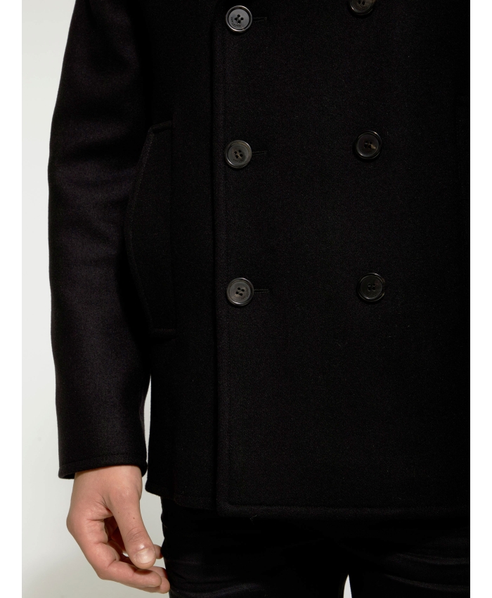 SAINT LAURENT - Double-breasted wool peacoat