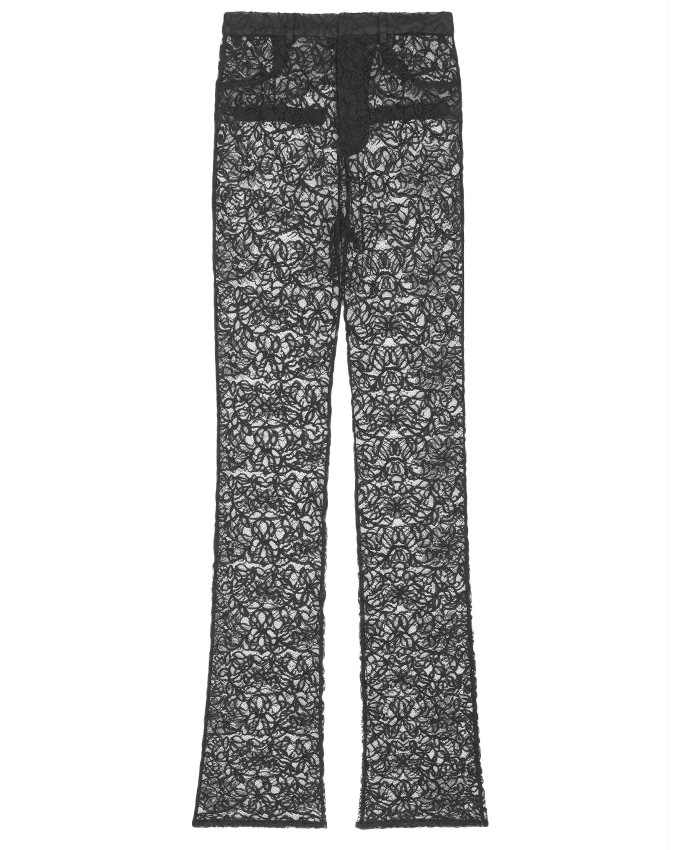 SAINT LAURENT - Floral lace pants