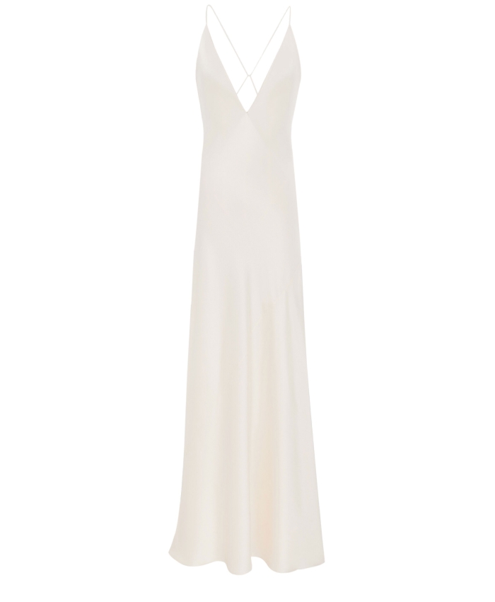 SAINT LAURENT - Cream-colored silk dress