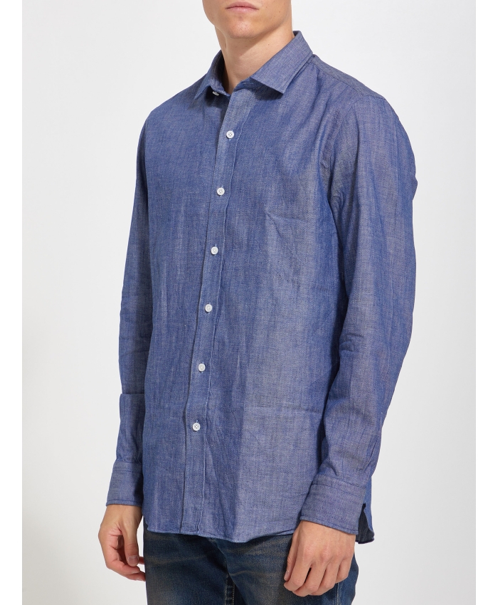 SALVATORE PICCOLO - Blue cotton shirt