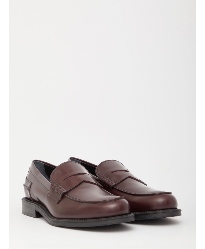 TOD'S - Bordeaux leather loafers