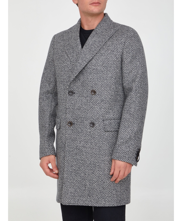 TONELLO - Herringbone wool coat