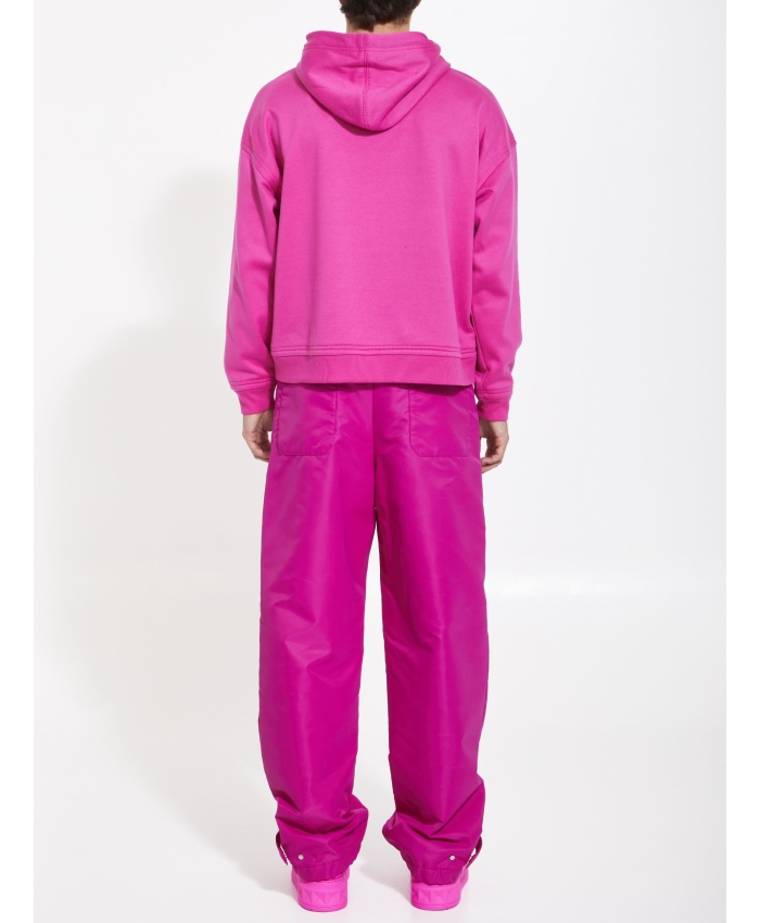 VALENTINO GARAVANI - Valentino Pink cotton nylon hoodie